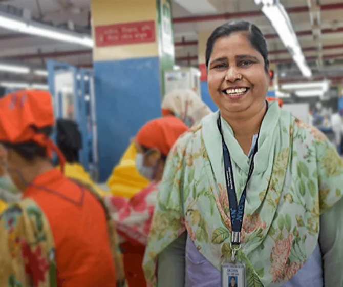 Lily Akter, one of Gildan’s Quality Assurance Coordinators in Bangladesh.