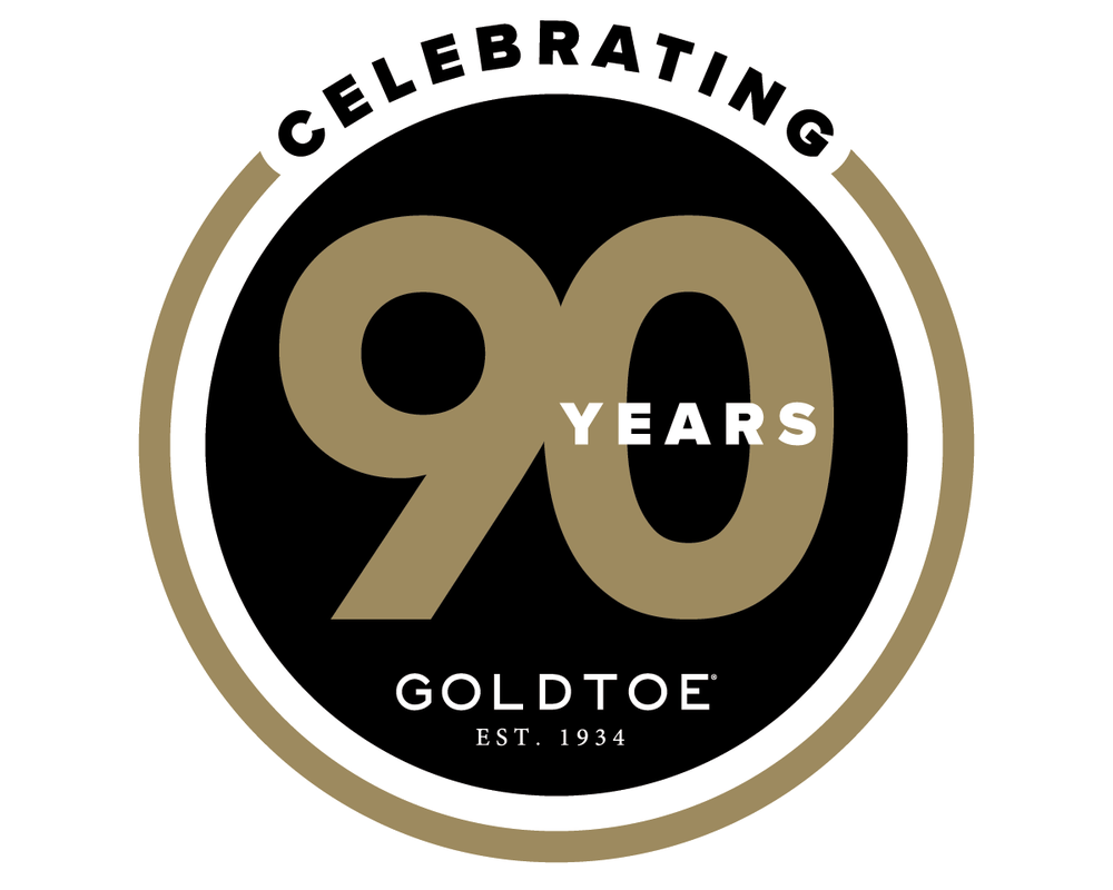 90 year anniversary logo for GOLDTOE.