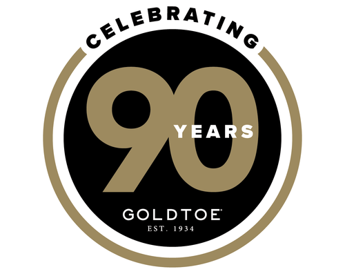 90 year anniversary logo for GOLDTOE.